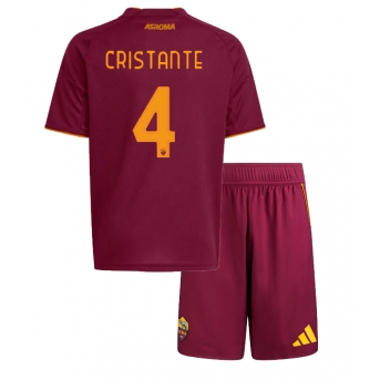Billige Fotballdrakt AS Roma Bryan Cristante #4 Replika Hjemmedraktsett Barn 2025-26 Kortermet (med bukser)